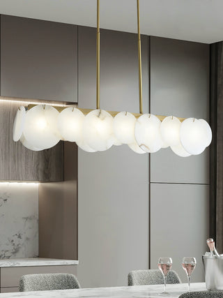 Modern Alabaster Linear Chandelier