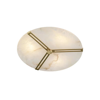 Modern Alabaster Round Copper Ceiling Lamp