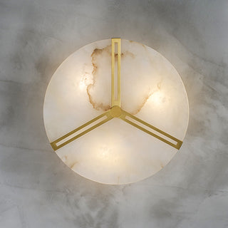 Modern Alabaster Round Copper Ceiling Lamp