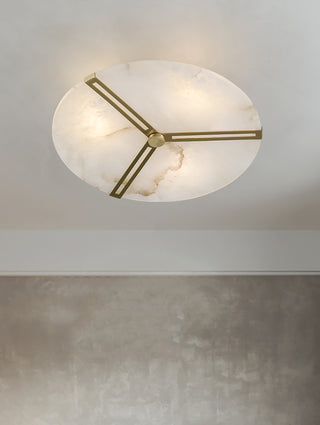 Modern Alabaster Round Copper Ceiling Lamp