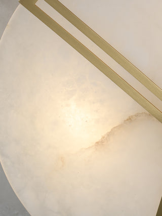 Modern Alabaster Round Copper Ceiling Lamp