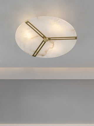 Modern Alabaster Round Copper Ceiling Lamp