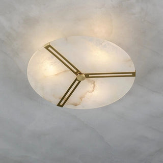 Modern Alabaster Round Copper Ceiling Lamp