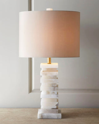 Modern Alabaster Stacked Table Lamp