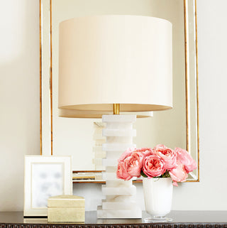 Modern Alabaster Stacked Table Lamp