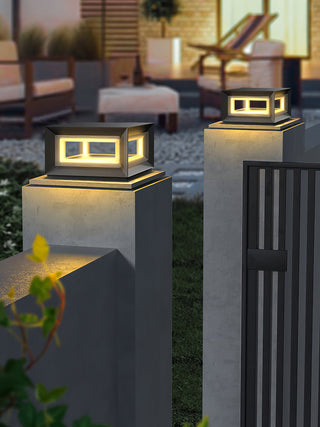 Modern Black Cube Outdoor Lamp