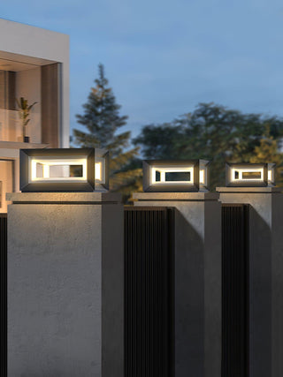 Modern Black Cube Outdoor Lamp