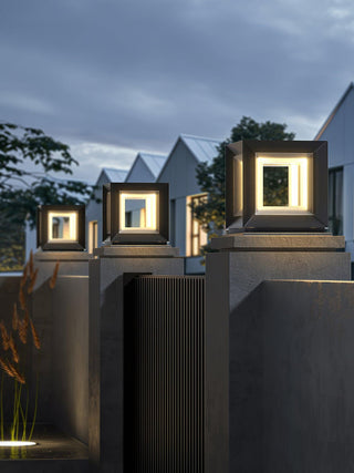 Modern Black Cube Outdoor Lamp