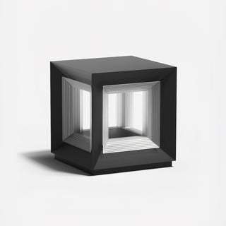 Modern Black Cube Outdoor Lamp