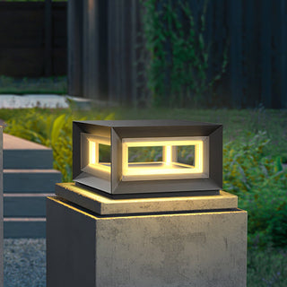 Modern Black Cube Outdoor Lamp