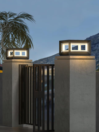 Modern Black Cube Outdoor Lamp