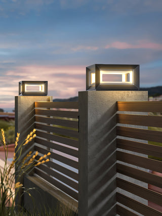 Modern Black Cube Outdoor Lamp