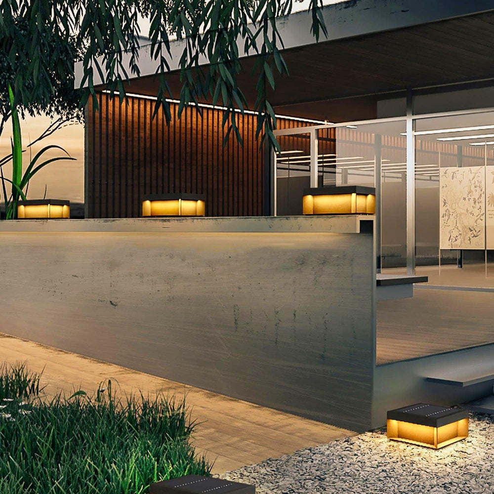 Modern Black Square Box Outdoor Light | Vidirlighting