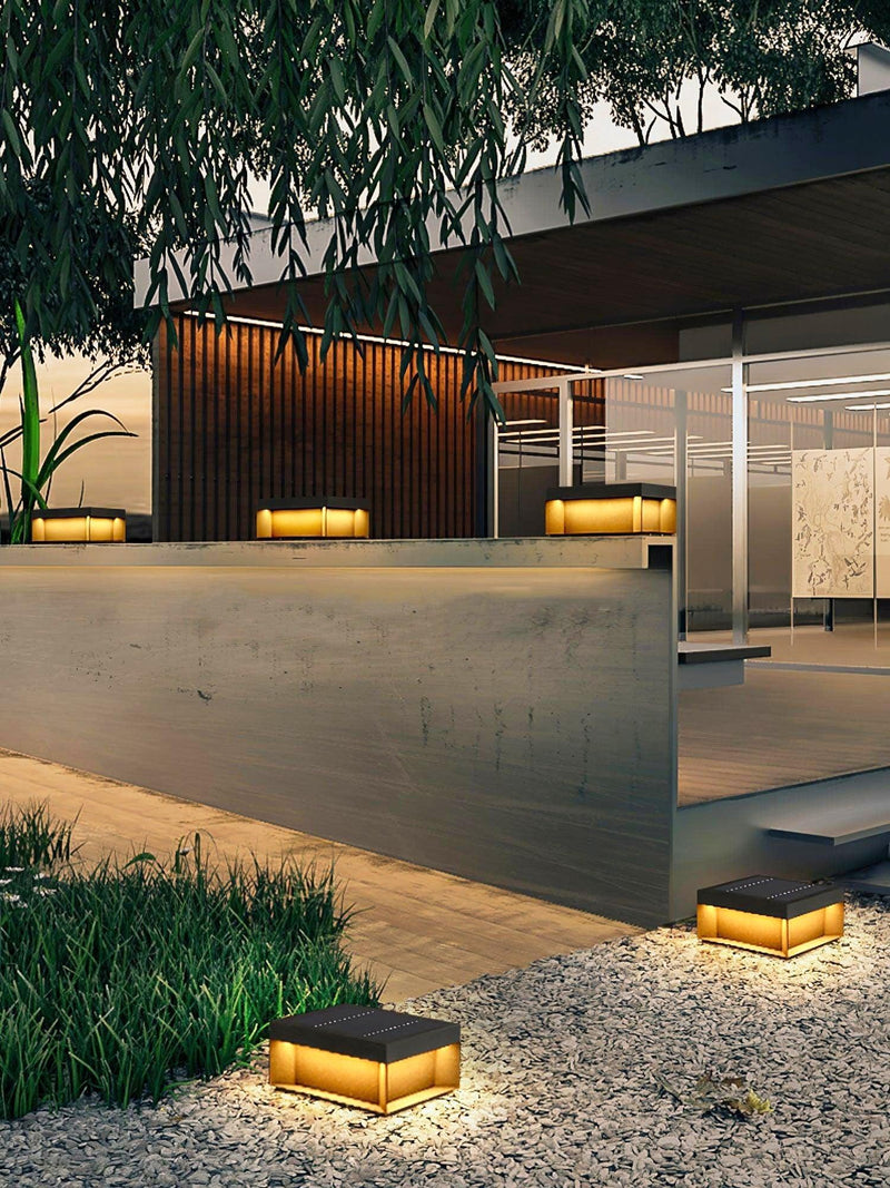 Modern Black Square Box Outdoor Light | Vidirlighting