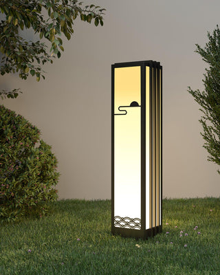 Modern Black Sunrise Pattern Outdoor Light