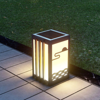 Modern Black Sunrise Pattern Outdoor Light