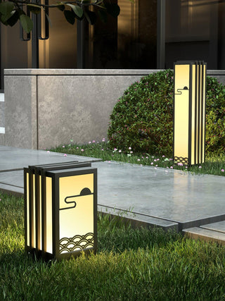 Modern Black Sunrise Pattern Outdoor Light