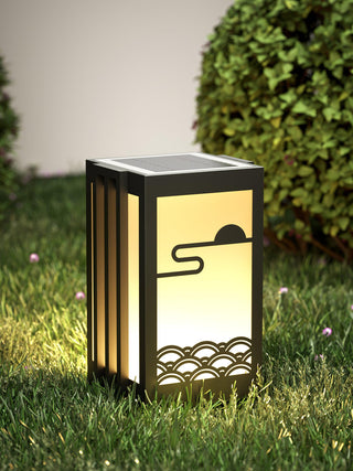 Modern Black Sunrise Pattern Outdoor Light