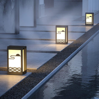 Modern Black Sunrise Pattern Outdoor Light