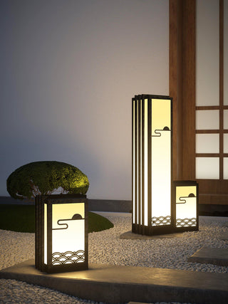 Modern Black Sunrise Pattern Outdoor Light