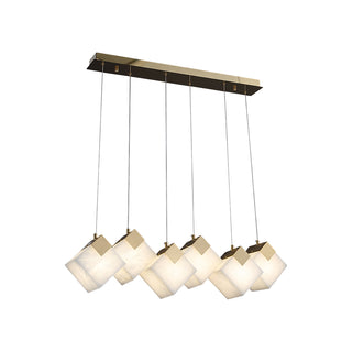 Modern Cube Alabaster Pendant Light