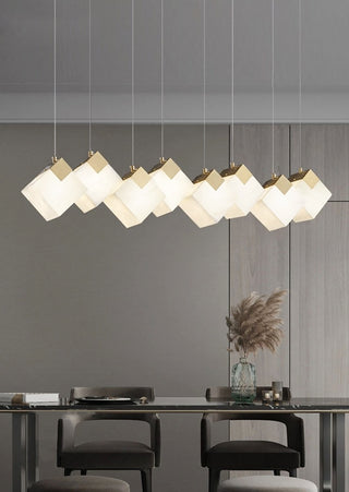 Modern Cube Alabaster Pendant Light