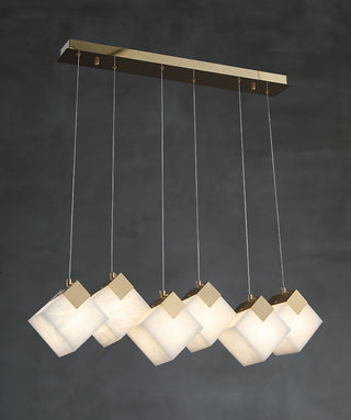 Modern Cube Alabaster Pendant Light