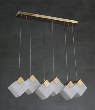 Modern Cube Alabaster Pendant Light