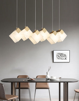 Modern Cube Alabaster Pendant Light