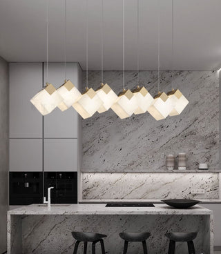 Modern Cube Alabaster Pendant Light