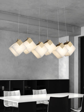 Modern Cube Alabaster Pendant Light