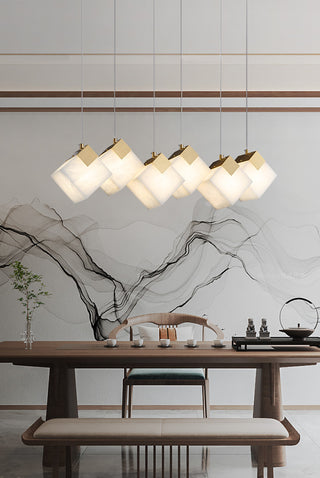 Modern Cube Alabaster Pendant Light