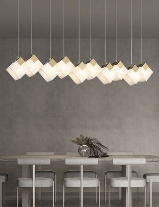 Modern Cube Alabaster Pendant Light