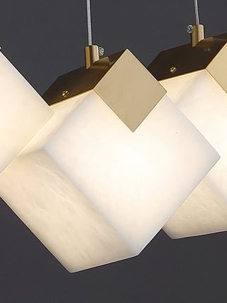 Modern Cube Alabaster Pendant Light