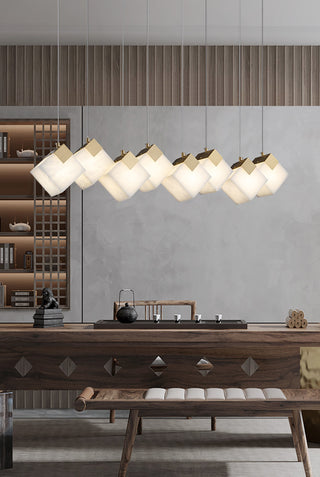 Modern Cube Alabaster Pendant Light