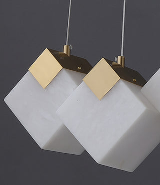 Modern Cube Alabaster Pendant Light