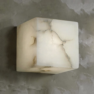 Modern Cube Square Alabaster Wall Sconce