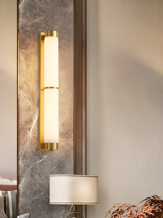 Modern Cylindra Alabaster Brass Wall Light