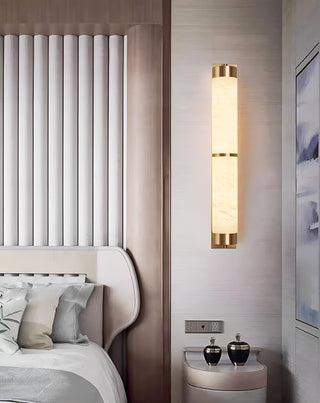 Modern Cylindra Alabaster Brass Wall Light