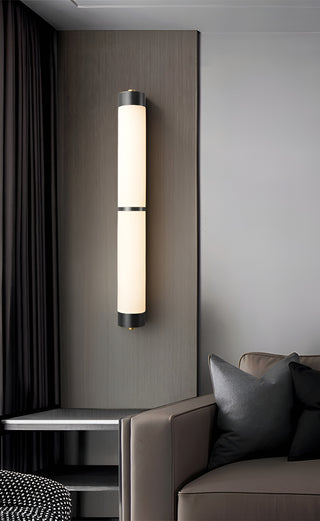 Modern Cylindra Alabaster Brass Wall Light