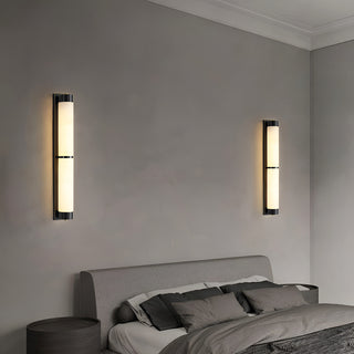 Modern Cylindra Alabaster Brass Wall Light