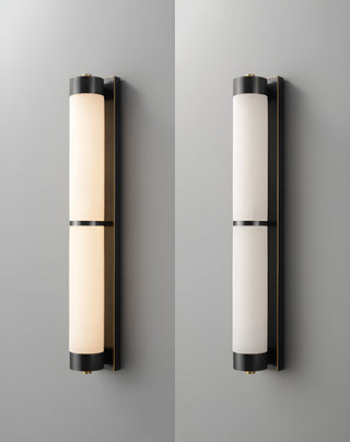 Modern Cylindra Alabaster Brass Wall Light