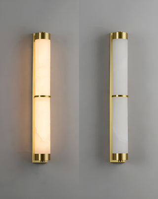 Modern Cylindra Alabaster Brass Wall Light