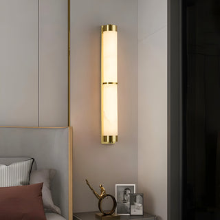 Modern Cylindra Alabaster Brass Wall Light