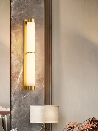 Cylindra Alabaster Brass Wall Light