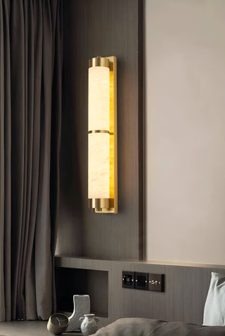 Modern Cylindra Alabaster Brass Wall Light