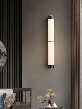 Modern Cylindra Alabaster Brass Wall Light