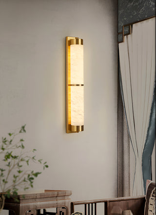 Modern Cylindra Alabaster Brass Wall Light