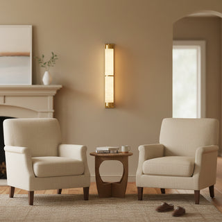 Cylindra Alabaster Brass Wall Light