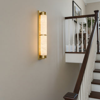 Cylindra Alabaster Brass Wall Light